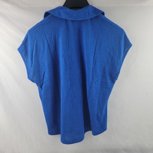 NWT New York & Company short sleeve slum knit collared top Size Medium - Picture 5 of 6